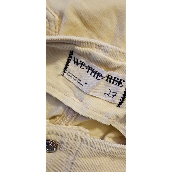 New FREE PEOPLE We The Free Level Up Slit Cord Flare Jeans $98 SIZE 27 Vanilla - Picture 5 of 6